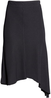 H&M Asymmetric Skirt - Black - Ladies