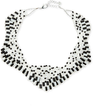 Nakamol Two-Tone Czech Crystal Star Necklace, Black/White