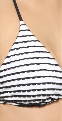 Shoshanna Black & White Scallop Clean Triangle Top