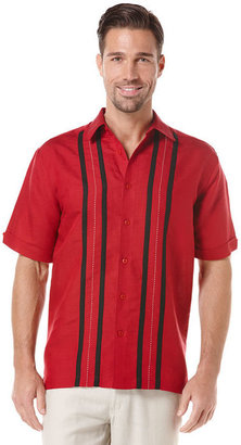Cubavera Short Sleeve Contrast Inserts & Pickstitch Shirt