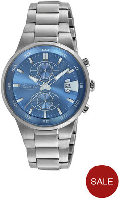 Kenneth Cole Blue Chronograph Dial With Stainless Steel Bracelet Mens Watch