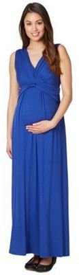 Red Herring Maternity Royal blue bow front jersey maternity maxi dress