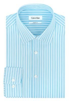 Calvin Klein Regular Fit Gathered Stripe Dress Shirt