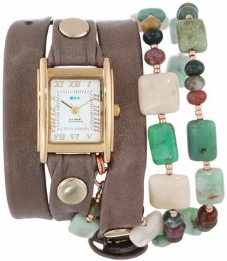 La Mer Collection's Women's LMMULTI1007 Amazonite Wrap Watch