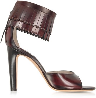 Marc Jacobs Burgundy Leather Fringed Sandal