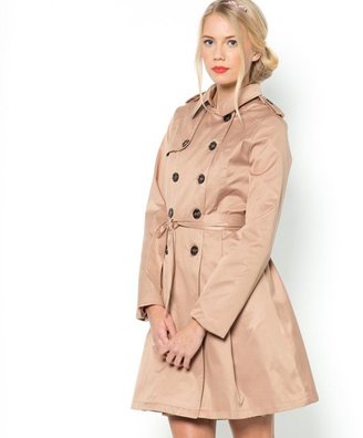 La Redoute MADEMOISELLE R Flared-Effect Trench Coat with Peter Pan Collar