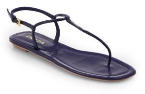 Prada Patent Leather Thong Sandals