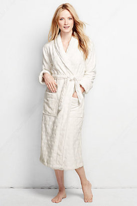 Lands' End Women's Pattern Plush Fleece Robe
