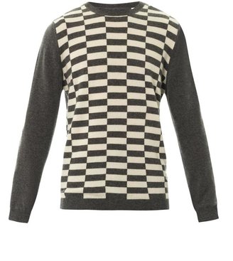 Chinti and Parker Chequered intarsia-knit cashmere sweater