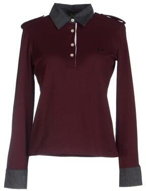 Fred Perry S Women Maroon Polo shirt Cotton, Elastane
