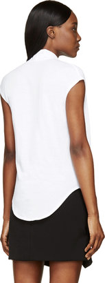 Helmut Lang White Cowl Kinetic Sleeveless T-Shirt