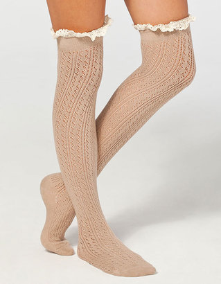 Full Tilt Lace Top Womens Knee High Socks