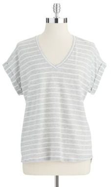 Vince Camuto Striped V-Neck Tee