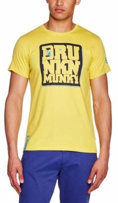 Drunknmunky Men's Block Crew Neck Short Sleeve T-Shirt