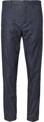 Hentsch Man Navy Wool-Blend Suit Trousers
