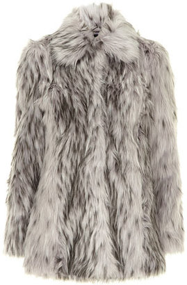 Dorothy Perkins Grey tipped faux fur coat