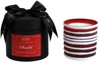 BKR D.L. & Company Scarlet Botanic Candle in Thick-Striped Artisan Vessel