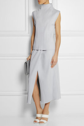 J.W.Anderson Ribbed leather wrap-effect skirt