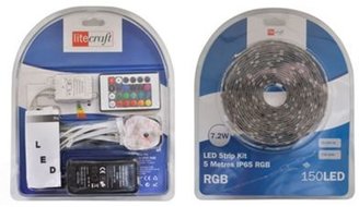 Litecraft 5 Metre LED Strips with Driver & Remote Control - Colour Changing