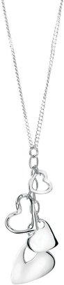 Fiorelli Silver Multi heart drop pendant with rhodium plating