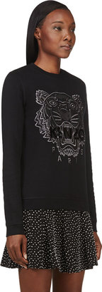 Kenzo Black & Silver Tiger-Embroidered Sweatshirt