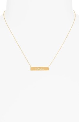 Moon and Lola 'Script Font' Personalized Bar Pendant Necklace (Online Only)