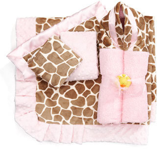 Swankie Blankie Giraffe-Print Receiving Blanket, Plain
