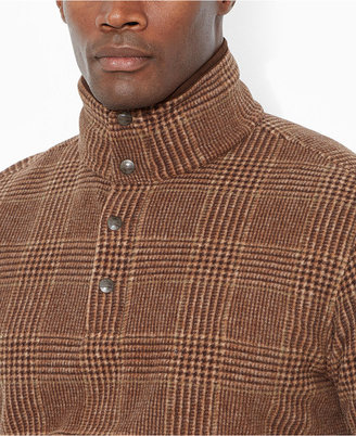 Polo Ralph Lauren Big and Tall Glen Plaid Mock-Neck Pullover
