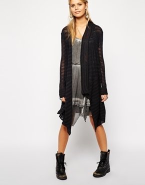Free People Longlined Cardigan - Charcoal