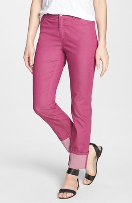 Lafayette 148 New York Cuffed Colored Stretch Denim Crop Jeans