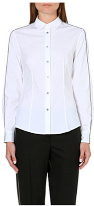 Paul Smith Black Contrast-piping stretch-cotton shirt