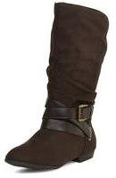 Dorothy Perkins Womens Brown calf strap boots- Brown