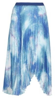 Limited Edition Abstract Print Pleated Midi Skirt