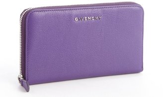 Givenchy Plum Leather Continental Zip Wallet
