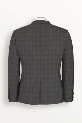 Next Signature Charcoal Check Slim Fit Suit: Jacket