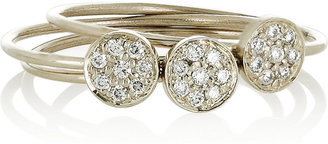 Jennifer Meyer Set of three 18-karat white gold diamond stacking rings