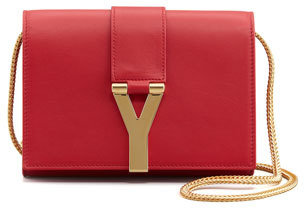 Saint Laurent Mini Pochette Y Chain Bag, Red