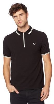 Fred Perry Black zip neck polo shirt