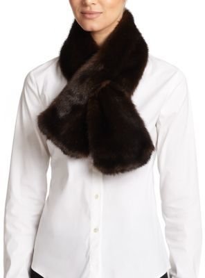 Saks Fifth Avenue Donna Salyers for Faux Fur Pull-Through Scarf