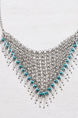 American Eagle Outfitters Silver Chain Link Bib Necklace
