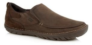 Caterpillar Brown mixed leather slip on shoes