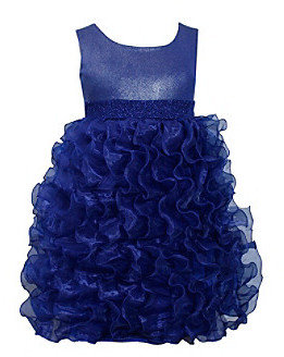 Bonnie Jean Girls' 7-16 Navy Ruffle Dress