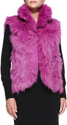 Adrienne Landau Fox Fur Vest, Orchid