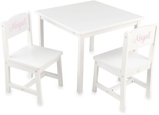 Kid Kraft Personalized Girl's Aspen Table & Chair Set in White with Pink Lettering