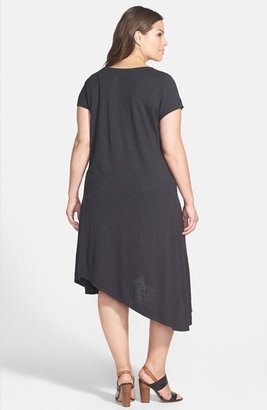 Eileen Fisher Hemp & Organic Cotton V-Neck Shift Dress (Plus Size)