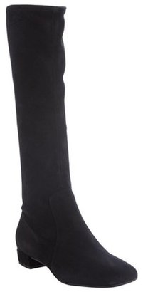 Prada black suede side zip boots