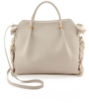 Nina Ricci Leather Handbag with Fur
