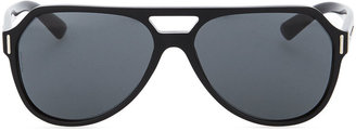 D&G 1024 D&G Plastic Aviator Sunglasses, Black