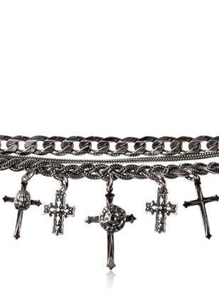 Emanuele Bicocchi Sterling Silver Cross Charm Bracelet