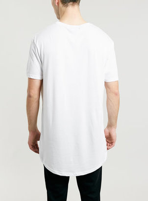 Topman White Bandana Long Line T-Shirt